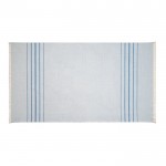 Duurzame katoenen multifunctionele handdoek 260 g/m2 kleur blauw tweede weergave