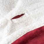 Zachte, satijnen fleece deken met logo  kleur bordeaux derde weergave
