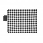 Fleece picknickdeken met ruitmotief en draaggreep 180 g/m2 kleur zwart vierde weergave