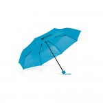 Reclame paraplu met bijpassend handvat kleur lichtblauw met logo