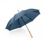 Automatische paraplu met logo van gerecycled materiaal kleur blauw