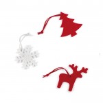 Set drie kerstboomhangers met logo kleur meerkleurig tweede weergave