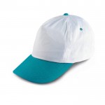 Tweekleurige cap met logo voor reclame kleur lichtblauw