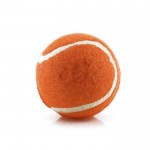Rubberen hondenbal met logo  kleur oranje vierde weergave