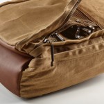 Katoenen gerecyclede rugzak met waxcoating 230 g/m2 kleur camel Derde weergave