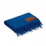 Zeer zachte RPET deken met aanpasbare patch 180 g/m2 kleur marineblauw
