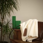 Ecologische RPET deken met aanpasbare patch 180 g/m2 kleur beige Sfeerweegave