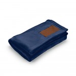 Extra zachte RPET deken met bedrukbare patch 240 g/m2 kleur blauw Derde weergave