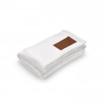 Extra zachte RPET deken met bedrukbare patch 240 g/m2 kleur wit