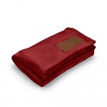 Extra zachte RPET deken met bedrukbare patch 240 g/m2 kleur bordeaux Derde weergave