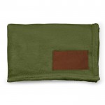 Extra zachte RPET deken met bedrukbare patch 240 g/m2 kleur miliair groen Tweede weergave