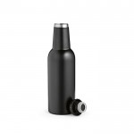 Bierstijl roestvrijstalen fles met druppelvrije dop 360ml kleur zwart Tweede weergave