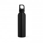 Gerecyclede aluminium fles met karabijnhaakdop 690ml kleur zwart