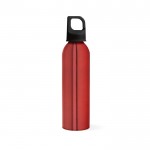 Gerecyclede aluminium fles met karabijnhaakdop 690ml kleur rood