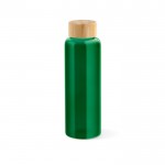 Glazen drinkfles met bamboe lekvrij dop 510ml kleur groen