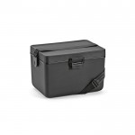 Koelbox van gerecycled plastic met draagriem 12L kleur zwart