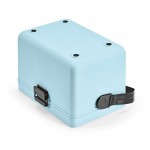 Koelbox van gerecycled plastic met draagriem 12L kleur pastel blauw Onder aanzicht