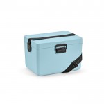 Koelbox van gerecycled plastic met draagriem 12L kleur pastel blauw