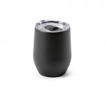 Thermische beker van gerecycled rvs met dekselopening 320ml kleur zwart Tweede weergave