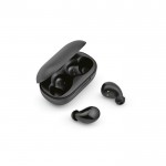 Comfortabele en aanpasbare draadloze oordopjes in houder kleur zwart Tweede weergave