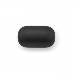 Comfortabele en aanpasbare draadloze oordopjes in houder kleur zwart Boven aanzicht in doos