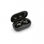 Comfortabele en aanpasbare draadloze oordopjes in houder kleur zwart