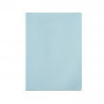 Notitieboekje van gerecycled karton A4 gelinieerde pagina's kleur pastel blauw Vooraanzicht