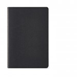Notitieboek met kaft van gerecycled karton A5 gelinieerde pagina's kleur zwart Vooraanzicht