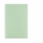 Notitieboek met kaft van gerecycled karton A5 gelinieerde pagina's kleur pastel groen Vooraanzicht