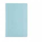 Notitieboek met kaft van gerecycled karton A5 gelinieerde pagina's kleur pastel blauw Vooraanzicht