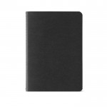 Notitieboekje met kaft van gerecycled karton A6 gelinieerde pagina's kleur zwart Vooraanzicht