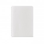 Notitieboekje met kaft van gerecycled karton A6 gelinieerde pagina's kleur wit Vooraanzicht