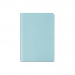 Notitieboekje met kaft van gerecycled karton A6 gelinieerde pagina's kleur pastel blauw Vooraanzicht
