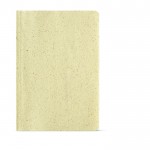 Notitieboekje met zachte kaft gedeeltelijk gemaakt van maïsschil A5 kleur geel Vooraanzicht