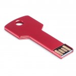 Sleutelvormige 3.0 USB stick met logo rood