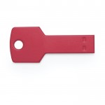 Sleutelvormige 3.0 USB stick met logo rood weergave 2