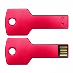 Sleutelvormige 3.0 USB stick met logo weergave rood 3