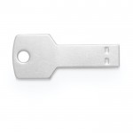 Sleutelvormige 3.0 USB stick met logo zilver weergave 2