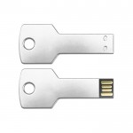 Sleutelvormige 3.0 USB stick met logo zilver weergave 3