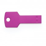 Sleutelvormige 3.0 USB stick met logo roze weergave 2