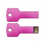 Sleutelvormige 3.0 USB stick met logo roze weergave 3