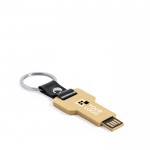 Houten Eco USB sleutelhanger weergave met jouw bedrukking