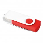Draaibare USB kleur rood met witte clip