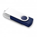Draaibare USB kleur blauw met witte clip