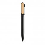 Pen van gerecycled aluminium en bamboe met blauwe Dokumental® inkt kleur zwart Tweede weergave