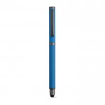 Pen van gerecycled roestvrij staal met zwarte Dokumental® inkt kleur blauw Vierde weergave