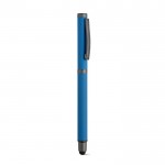 Pen van gerecycled roestvrij staal met zwarte Dokumental® inkt kleur blauw