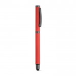 Pen van gerecycled roestvrij staal met zwarte Dokumental® inkt kleur rood