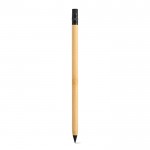 Oneindig potlood met bamboe behuizing en gum aan één uiteinde kleur naturel Tweede weergave