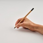 Oneindig potlood met bamboe behuizing en gum aan één uiteinde kleur naturel Derde weergave